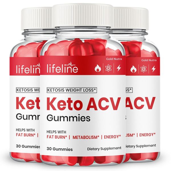 LifeLine Keto ACV Gummies,  Powerful Formula, Maximum Strength (3 Pack)