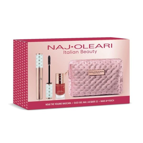 Naj Oleari Classy Kit Wear The Volume Mascara + Oleo Gel Nail Lacquer Smalto + Pochette