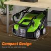 16-Inch Folding Electric Dethatcher & Scarifier w/ 3-Position Height Adjustment