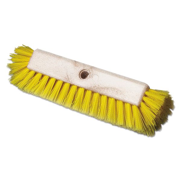 Boardwalk Dual-Surface Scrub Brush, Plastic Fill, 10" Long, Yellow