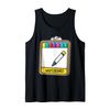 Colourful Whiteboard Marker Set Graphic Tank Top, black, S