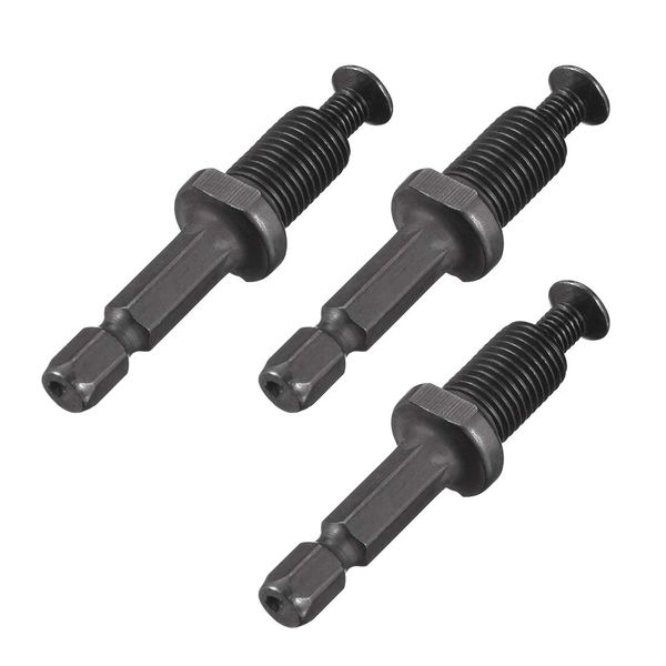 sourcing map 3/8"-24UNF Drill Chuck Adapter, Keyless Drill Chuck Adapter Hex Shank for Impact Driver