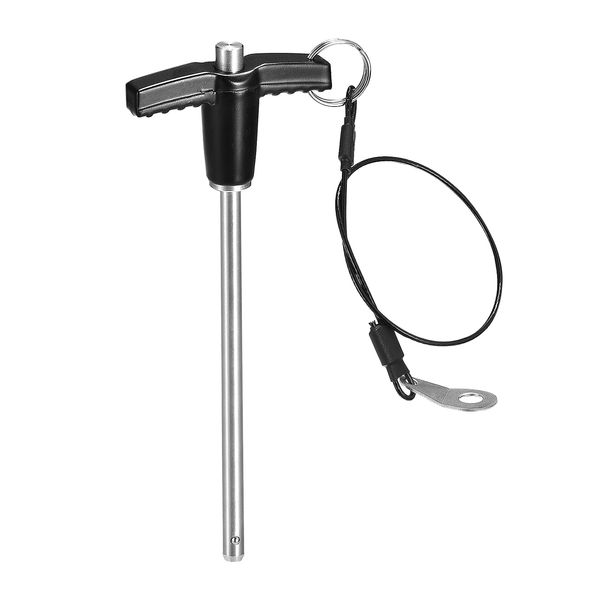 sourcing map T Handle Lock Pins, 6mm x 100mm Usage Length Stainless Steel Push-Button Quick Release Pin