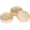 Trademark Innovations Bamboo Steamer - 3 Piece - 10 Inch Diameter
