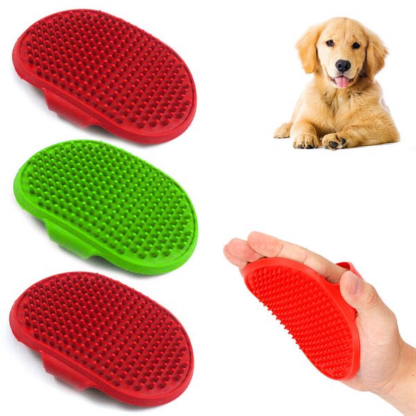 3Pack Pet Grooming Brushes Palm Adjustable Soft Rubber Combs for Dog and Cat