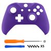 eXtremeRate Soft Touch Purple Front Housing Shell Case, Comfortable Replacement Kit Faceplate Cover for Xbox One S & Xbox One X Controller