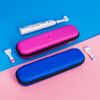 Triple Bristle™ Toothbrush Travel Case | Portable, Breathable & Hard Protection for Traveling, Camping, Office or Purse | Mesh Pocket for Accessories | Two Colors Blue and Pink (Blue)