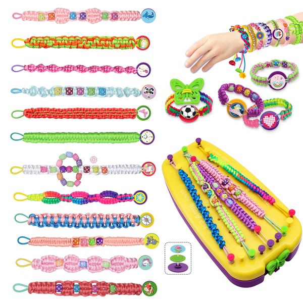 AMAZYJOYS Friendship Bracelet Making Kit for Girls Age 6+, DIY Arts and Crafts for Kids, Christmas Birthday Gifts Ideas for Girl 7 8 9 10 11 12 Year Old, Popular Bracelets Toys Bulk Set