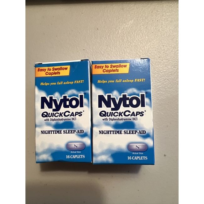 2 Pack Nytol QuickCaps Nighttime Sleep Aid, 25 mg, 16 Ct