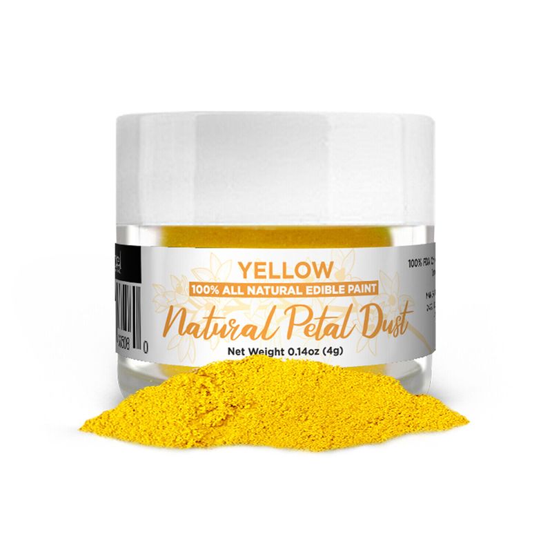 Yellow All Natural Petal Dust Food Coloring Powder & Edible Paint | 4g ...