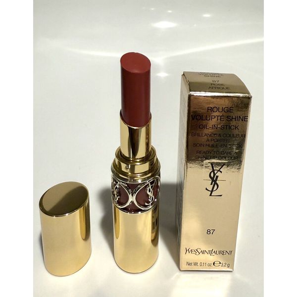 YSL YVES SAINT LAURENT  VOLUPTE SHINE OIL-IN-STICK LIP COLOUR  87 ROSE AFRIQUE