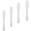 Minkissy 4pcs Cosmetic Spatula Plastic Facemask Stirring Stick Makeup Scoop Facial Beauty Spoon Eye Cream Massager Applicator for Mixing Sampling Transparent