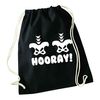 Flox Creative Black Drawstring Bag Hip Hip Hooray!