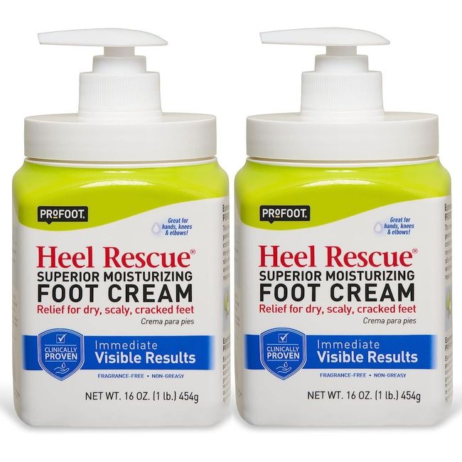 Profoot Heel Rescue Foot Cream 16 Ounce Bottle, 2 Pack, for Cracked, Calloused o