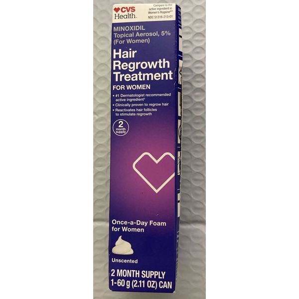 CVS Hair Regrowth Treatment WOMEN 5% Minoxidil Topical Foam 2 Months Sup x 11/24