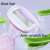 2 Handles + 6 Blades Women Razor Kit Shaver Replacement Heads Bikini Hair Removal Tool Non-Slip Travel Carry-Purple