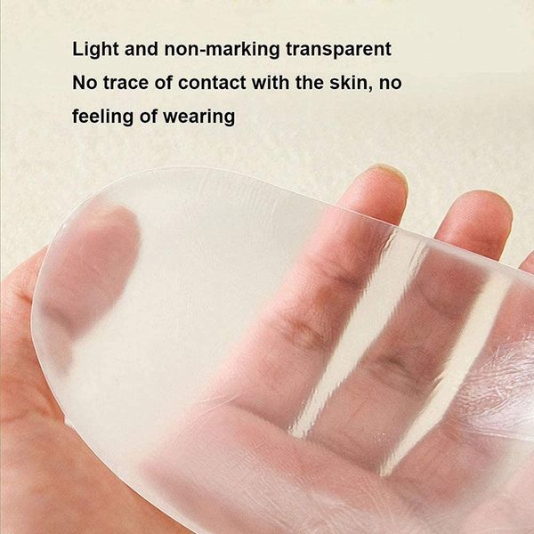 AKAMAS 1pair Shoulder Pads for Women's Clothing, Natural Anti-Slip Adhesive Sticky Reusable Shoulder Support Height Enhancer, Comfortable Invisible Soft Silicone Shoulder Pads,(Transparent)