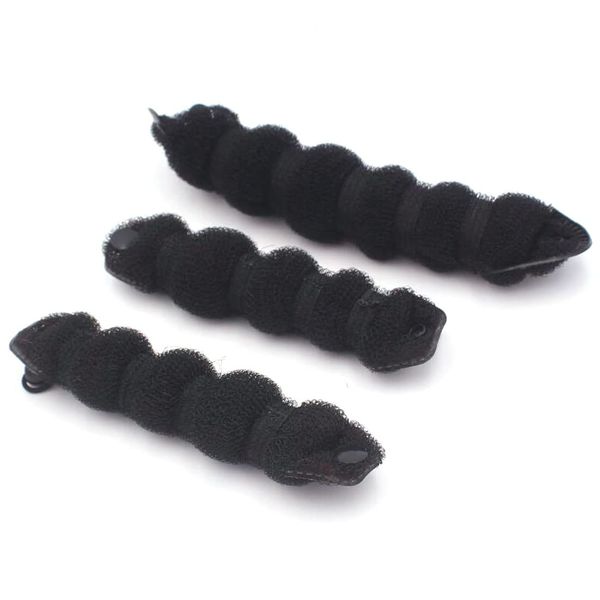 3 Pcs Magic Hair Bun Maker Foam Sponge Hair Bun Shaper Donut Bun Maker Hot Hair Donut Bun Ring Styler Maker Reusable Bun Twister Donut Maker Curler Accessories for Wedding Yoga Dancing(Black)