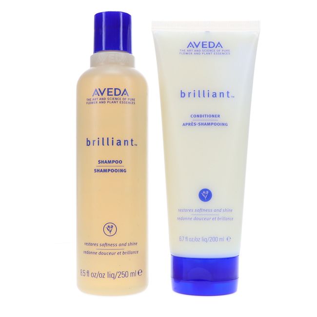 Aveda Brilliant Shampoo 8.5 oz & Brilliant Conditioner 6.7 oz Combo Pack