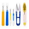 6PCS Seam Ripper Kit - 2 Large 2 Small Stitch Removers - 2 Thread Scissors - Sewing Tools for DIY Needlework & Fabric Cutting (Multicolor)