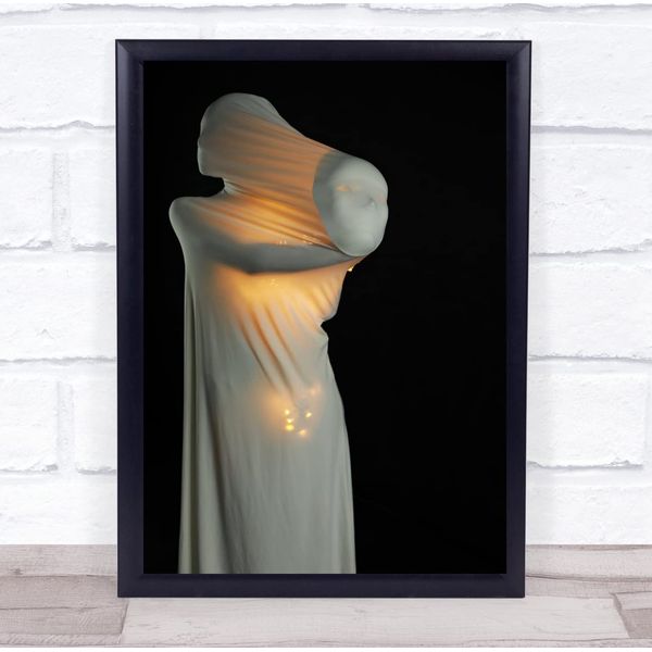 Fingerprint Designs Mask creepy white sheet pulling off face Wall Art Print