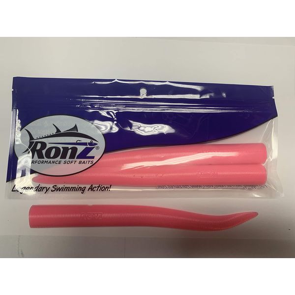RONZ Lures Replacement Tails 10" 4ct (10BTPF) (Pink Fluorescent)