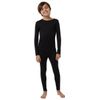 32 Degrees Kids Baselayer Top Pant Set, Black, Medium