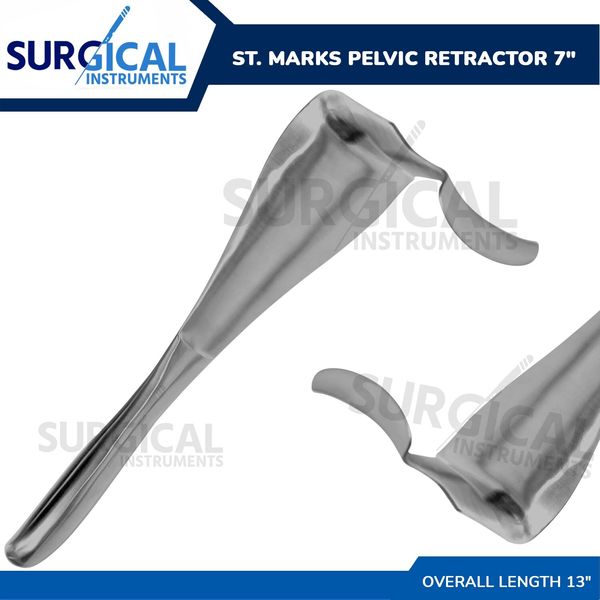 ST. MARKS Pelvic Retractor 7" Working Length Overall 13" Stainless German Grade