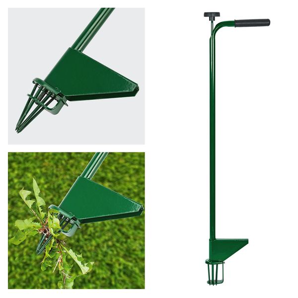 Parkland Steel Weed Puller Claw Lawn Easy Weeder Root Remover Killer Grabber Long Handled Garden Tool