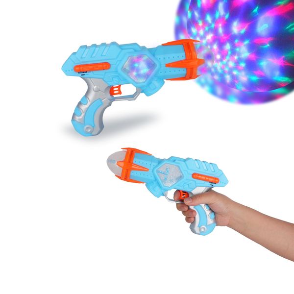 2 Pieces Light up Spinning Space Snowflake LED Projector Toy Gun,Noise Blaster Toy Gun for Novelty and Gag Toys Party Favor 3+ Girls Boys,Perfect for Halloween and Gifting