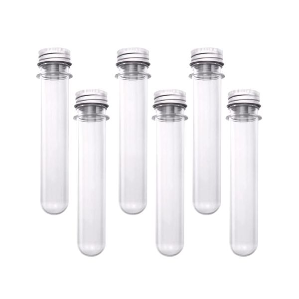 Charmoon Plastic Clear Airtight Test Tube with Lid (40ml, 6)