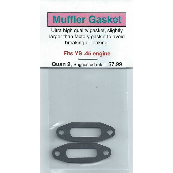YS .45 Muffler/Exhaust Gasket 2 Pack NIP