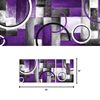 Visual Art Decor Purple and Grey Abstract Geometric Circle Canvas Wall Art Ru...