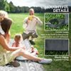 Outsunny Outdoor Rug, 9' x 12' Floor Mat, Gray White Rhombus Patchwork