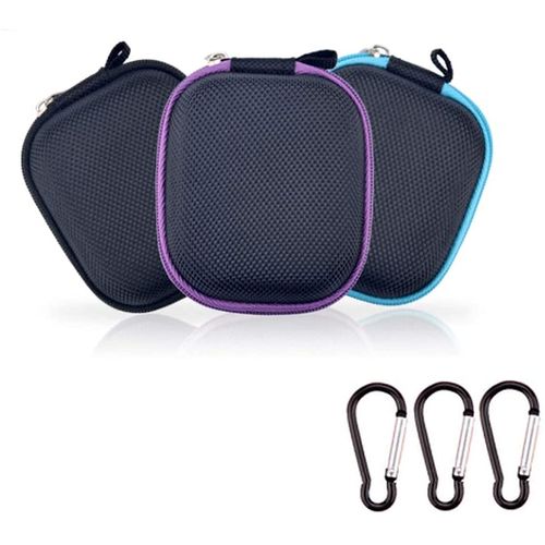 VASANA 3Pcs Essential Oil Key Chain Carrying Case Portable Essential Oils Travel Bag Mini Size Essential Oil Carrying Shell Cases Double-Layer Organizer Fits Roller Bottle 1ML 2ML 3ML 5ML