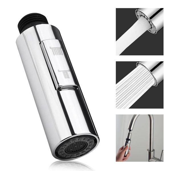 LURNODY 2 Modi Brausekopf Küchenarmatur, G1/2 Küchenarmatur Ersatz Herausziehbarer, Multi-Funktions-Pull Out Spout Head,Geeignet für Küchenspüle Und Ausziehbare Duscharmatur Mit Verchromter Oberfläche