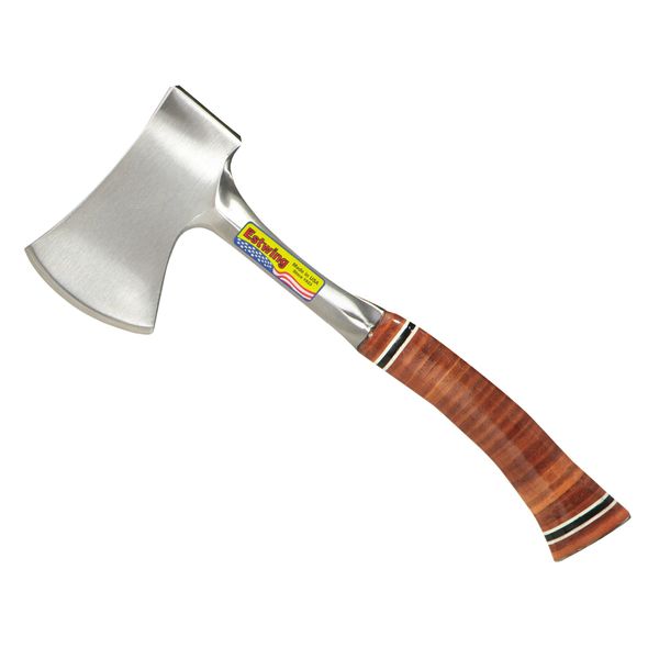 ESTWING Sportsman's Axe - 12" Camping Hatchet with Forged Steel Construction & Genuine Leather Grip - E14A