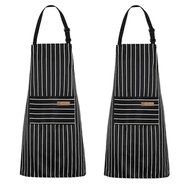 YUANJIASHUN YAO 2 Pack Unisex Adjustable Bib Apron with Pockets Cooking Kitchen Chef Women Men Aprons for Home Kitchen, Restaurant,Coffee House