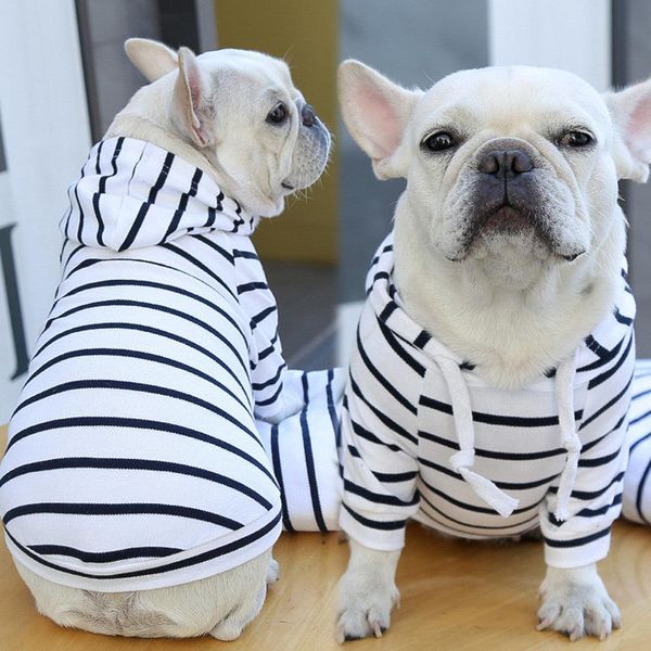 Striped Pet Dog Cat Hoodie Sweater - Stylish And Cozy Apparel For Your Furry Friend - Black / S