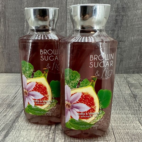 2-PACK BATH & BODY WORKS BROWN SUGAR & FIG SHOWER GEL WASH ALOE VITAMIN E 10OZ