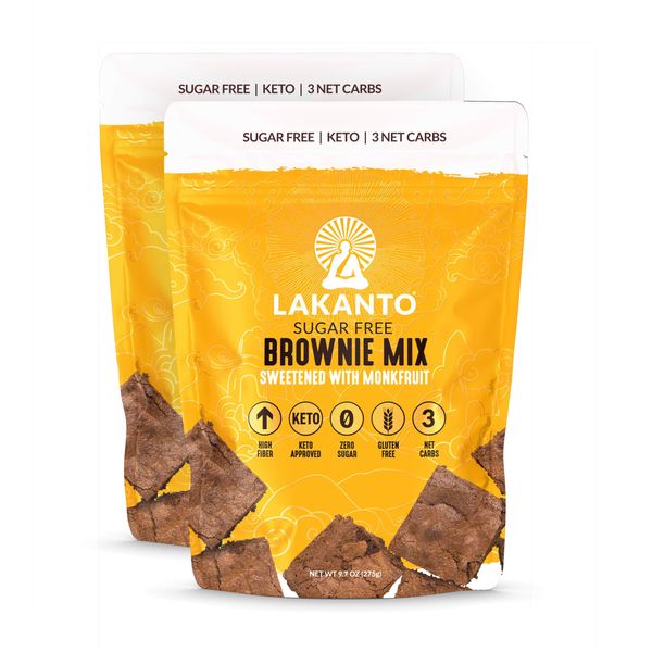 Lakanto Sugar-Free Brownie Mix, Low-Carb Chocolate Baking Mix (Pack of 2)