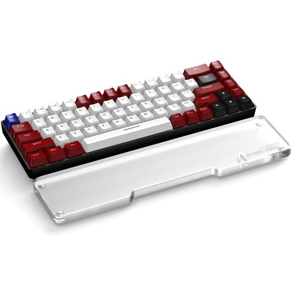 Attack Shark 68 Tasten CNC-Acryl-Handballenauflage, Ergonomische Tastatur-Handballenauflage, Tragbare, Rutschfeste, Klar Gefrostete Handauflage