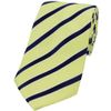 David Van Hagen Mens Striped Polyester Tie - Blue/Lemon Yellow