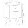 Manhattan Comfort Liberty 2-Drawer Solid Wood End Table in White/Aqua Blue