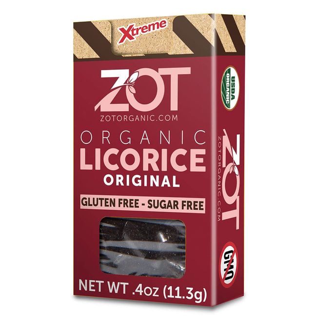 ZOT 100% Organic Licorice, Original, 0.4 Ounce (Pack of 6), Dark Brown, Black, (KKPPOA25607)