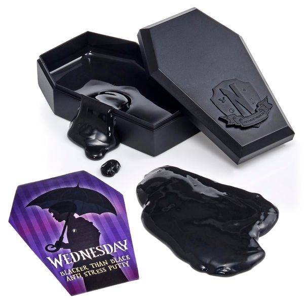 WOW! STUFF Wednesday Addams Blacker than Black Anti-Stress Putty | Fidget Toys and Gifts For Fans of Wednesday Netflix Series | Official Licensed MGM Toys and Gifts | For Girls Boys Teens and Adults