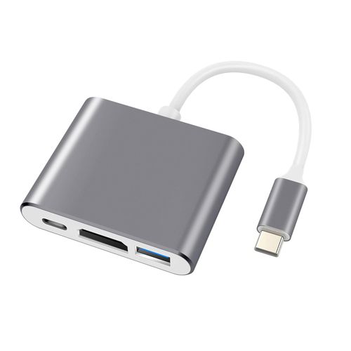 freebala 3 in 1 USB C to HDMI Adapter, Type C to 4K HDMI Adapter with 100W PD & USB 3.0 Port Multiport Digital AV Converter (Grey)