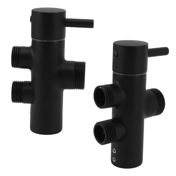 YWBL-WH Shower Head Diverter 3 Ways Shower Diverter Valve Black Rustproof Leakproof Wall Mounted Shower Arm Diverter Valve Shower Head Splitter for Toilet Sink