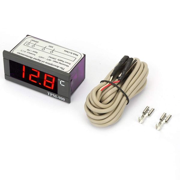 Temperature Controller,TPM-900 220V Digital Temperature Controller LED Panel Meter with Sensor Thermostat Controller