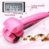 Temperature Adjustable Professional Auto Rotating Steam Curl Ceramic Curler with Spray Steamer (Pink)